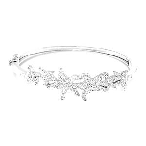 Monarch Starfish Cara Mia Simulated diamond Bangle Bracelet